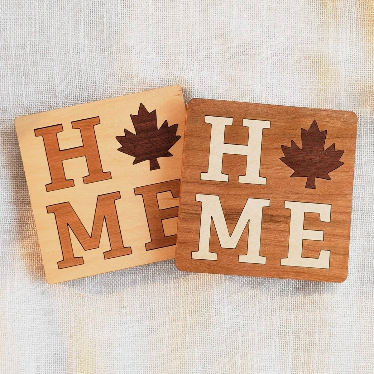 Handmade HOME Inlay Coaster - Made in Canada