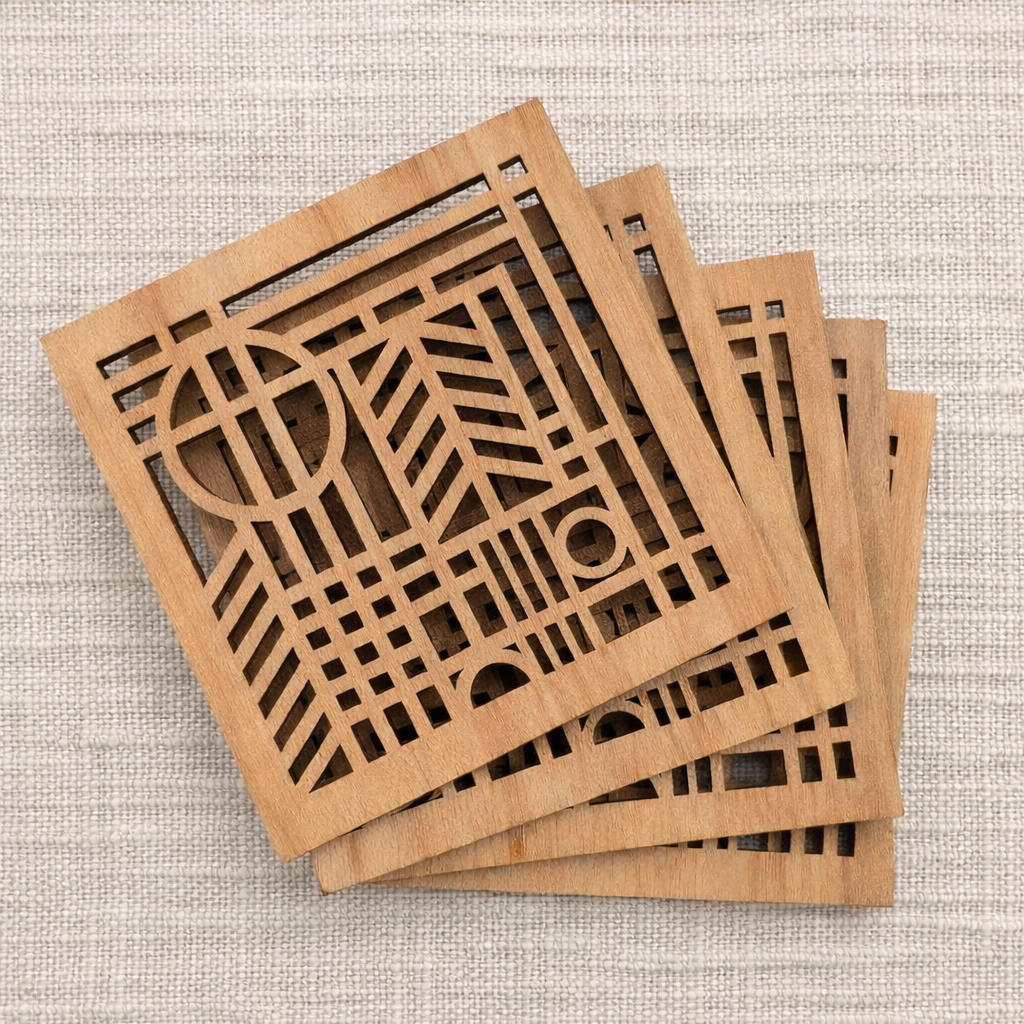 Handmade Geometric Modern Pattern Coaster (Set of 4)