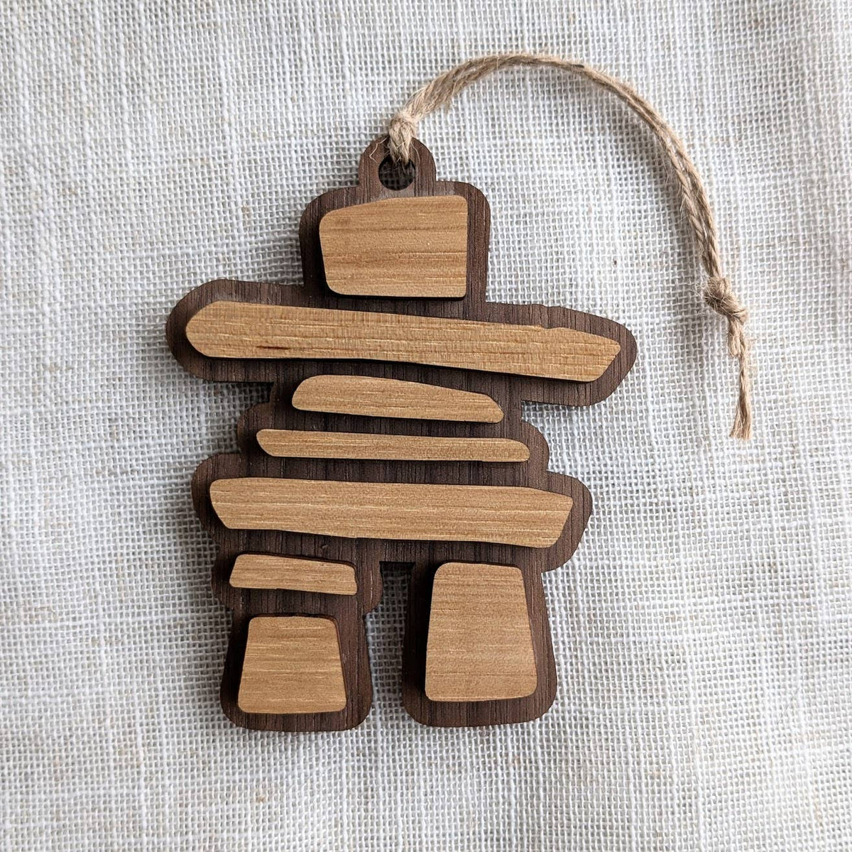 Inukshuk Canada Wayfinder Ornament - Wood Christmas Souvenir