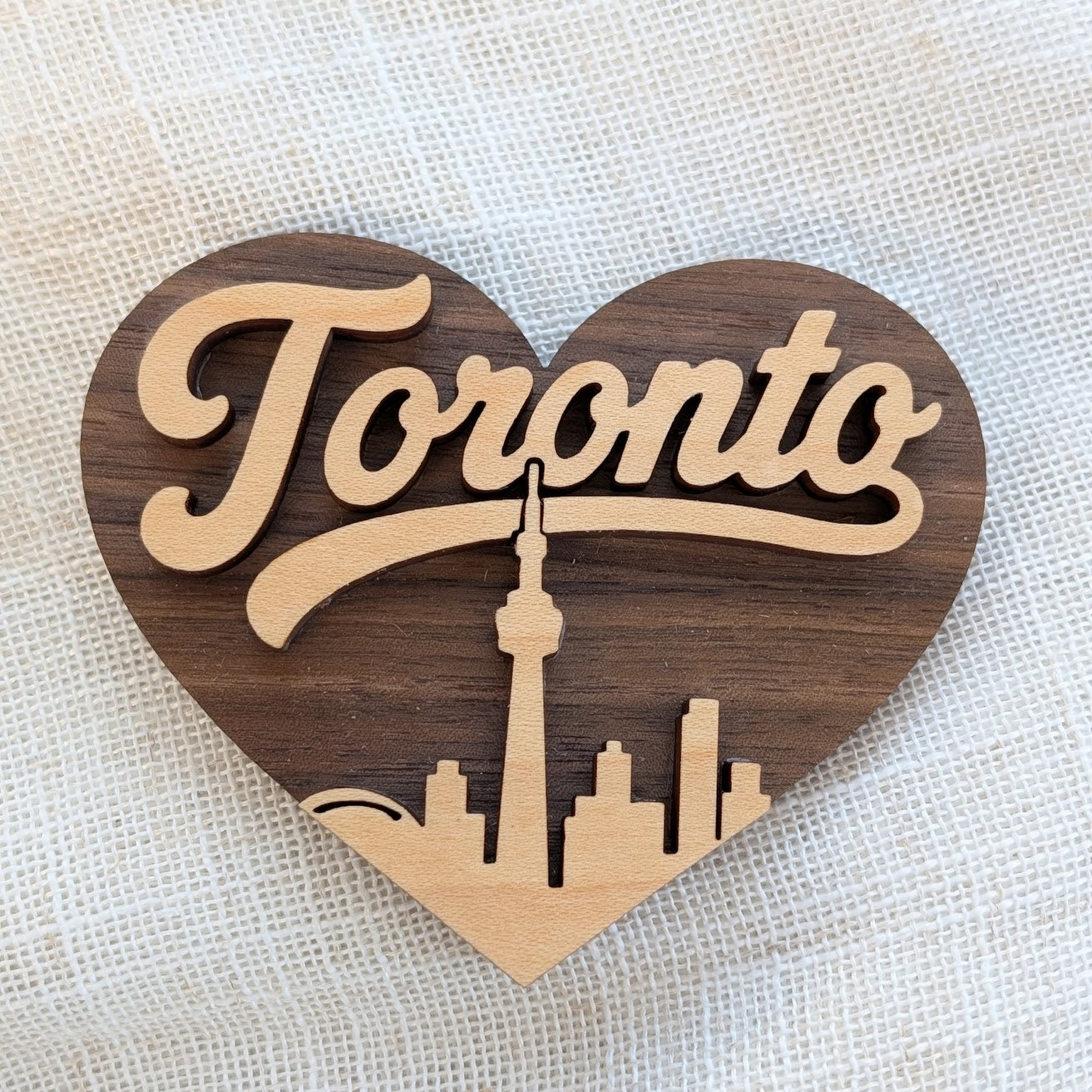 Custom City Name Magnet - 3D Wood - Made in Canada