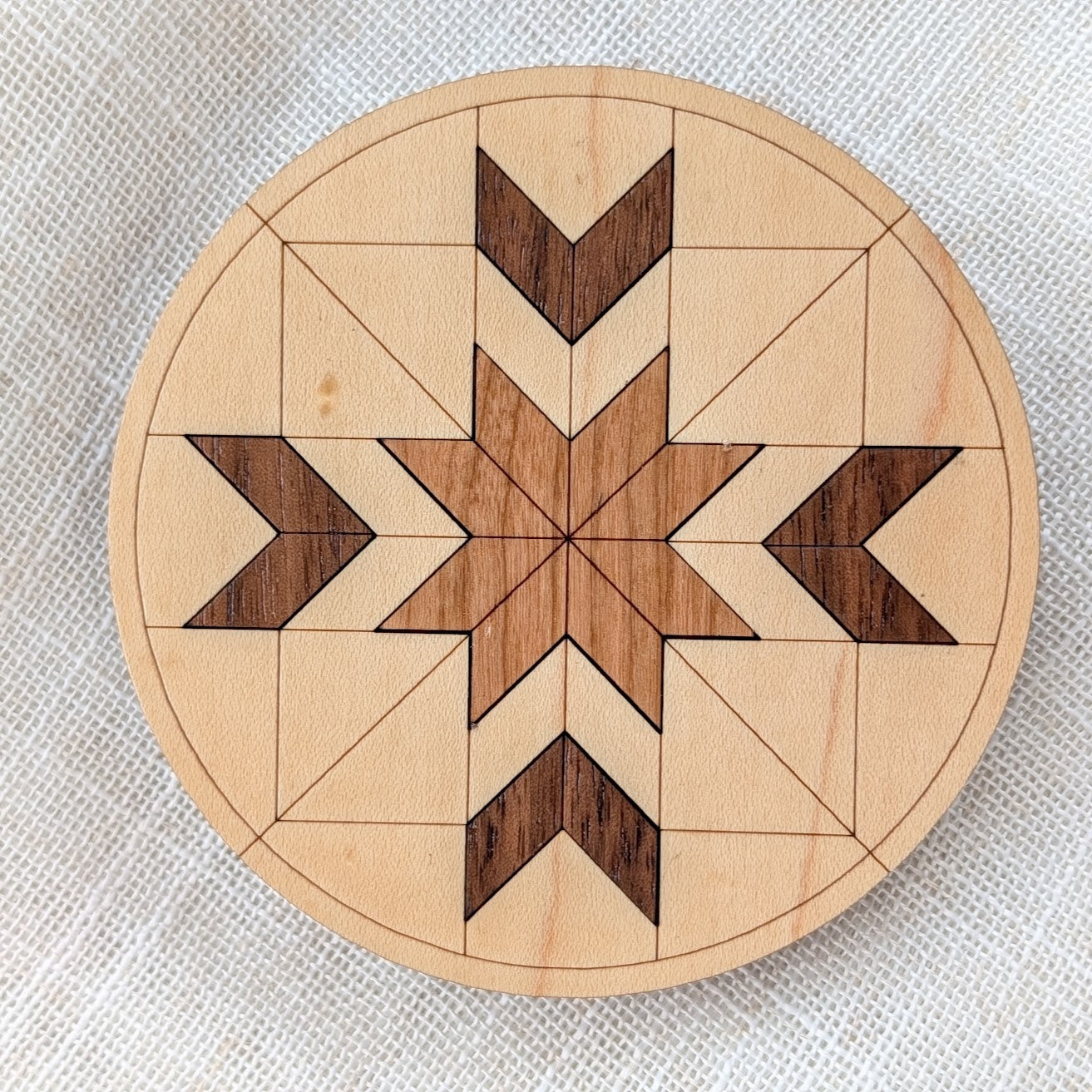 True North Wood Inlay Coaster - Made in Canada