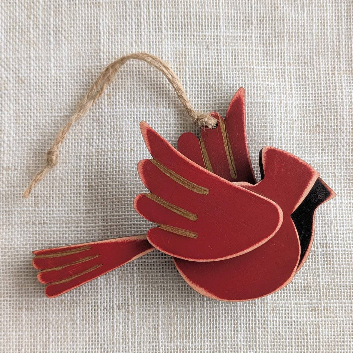 Cardinal Memorial Ornament - Maple Wood, Made in Canada